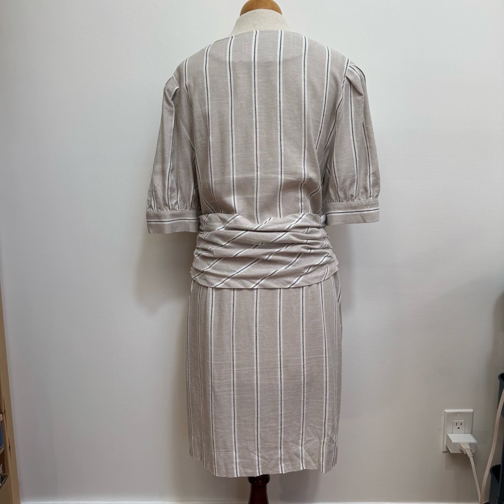 Finley Bohemian Stripe Linen Blend Wrap Dress - Picture 8 of 12